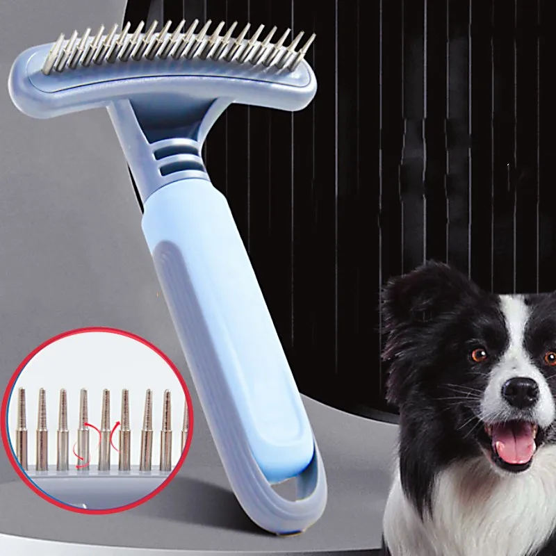 Cepillo desenredador de acero inoxidable para perros y gatos - imagen 3