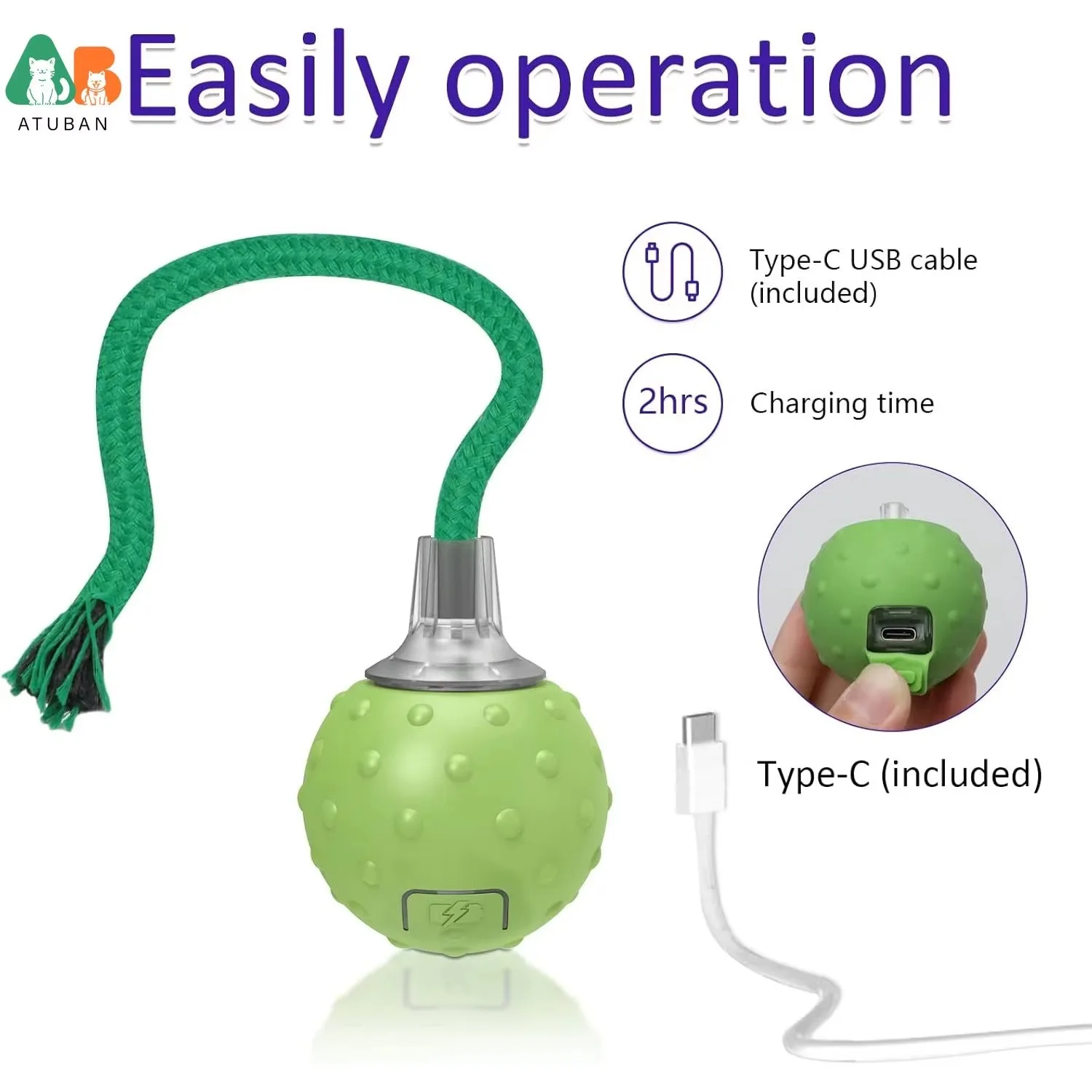 Juguetes interactivos para gatos, pelota eléctrica activada por movimiento, ejercicio automático para mascotas, simulan llamadas de aves, recargable por USB - imagen 5