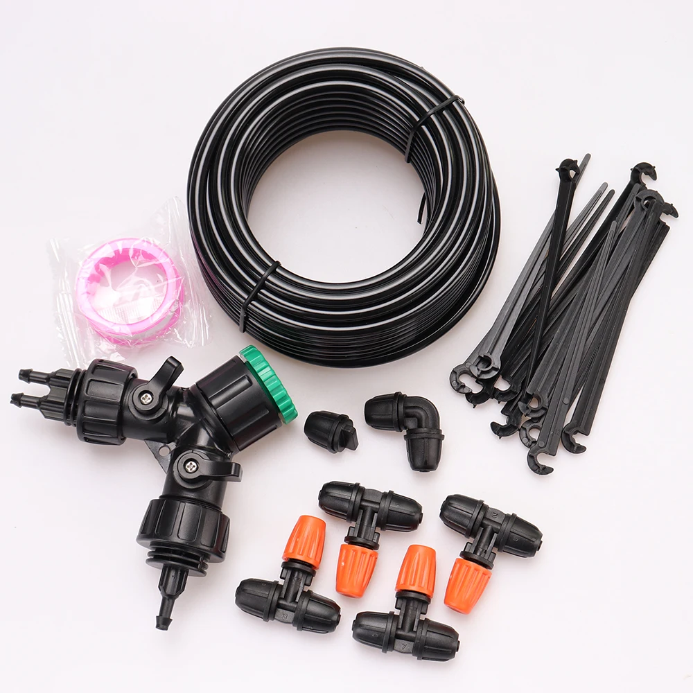 Sistema de riego por goteo de plantas de 30M, juego de autorriego, goteros ajustables, Kits de riego automático, cabezal de pulverización de manguera de jardín