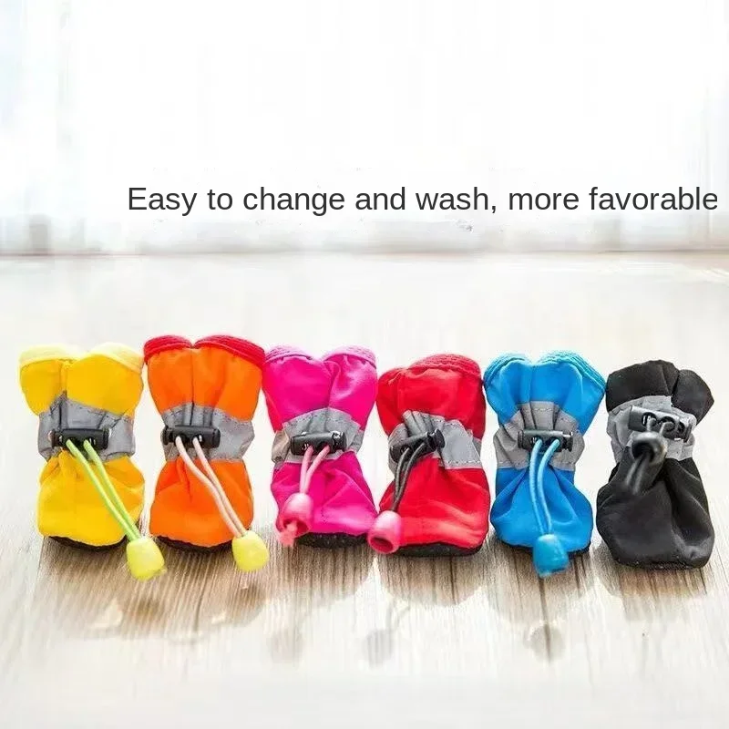 Zapatos para perros pequeños, zapatos transpirables de suela blanda para las cuatro estaciones, cubrezapatos cálidos antideslizantes para pies, Teddy Bichon - imagen 3