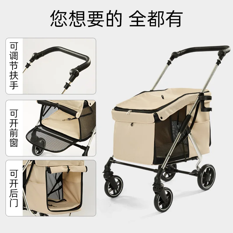 Transportín con carrito plegable para gatos y perros - imagen 5