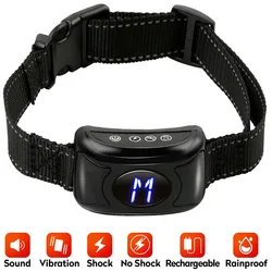 Collar ant ladridos para perros recargable sonido vibración estática