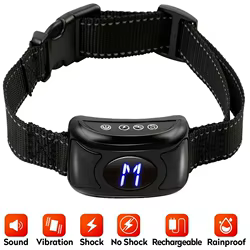 Collar ant ladridos para perros recargable sonido vibración estática