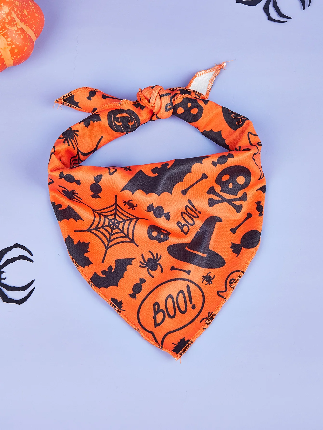 Bandana de Halloween para perro, Baberos de calabaza y telaraña, bufanda triangular para mascotas, varios tamaños, ajuste suave y ajustable - imagen 5
