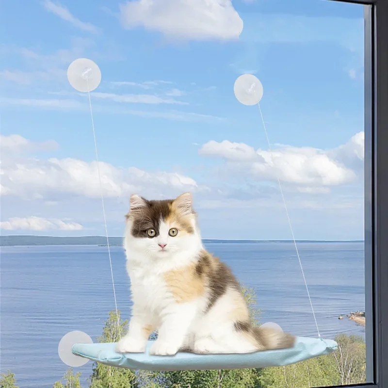 Hamaca de ventana para gatos ultrasuave, perca acogedora tipo nube para la hora de la siesta felina, montada con forma segura, perfecta para ahorrar espacio, 1 ud. - imagen 2