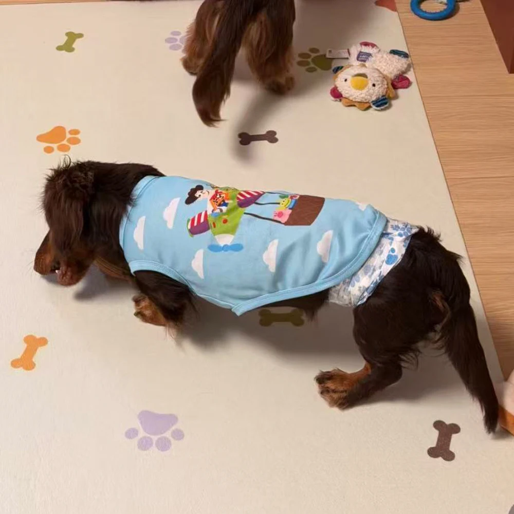 Chaleco azul de algodón sin mangas para perros - imagen 2