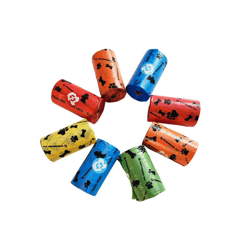Bolsas gruesas biodegradables para caca de Mascota, recogedor de residuos desechables para perro, cachorro de basura con rollos de bolsa de caca, limpieza al aire libre, a prueba de fugas - imagen 2