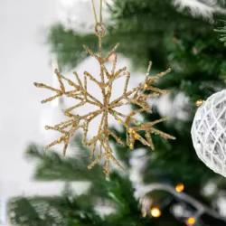 Adornos colgantes de copos de nieve navideños para gatos y perros