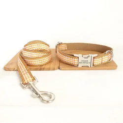 Collar personalizado ajustable con placa para perros y gatos