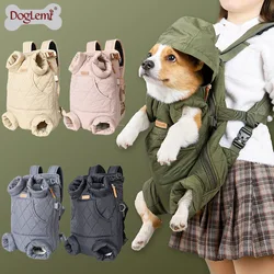perros accesorios Bolsa de transporte gruesa para mascotas, mochila de pecho con correa portátil, manos libres, cálida, para gatitos y cachorros, invierno, nueva