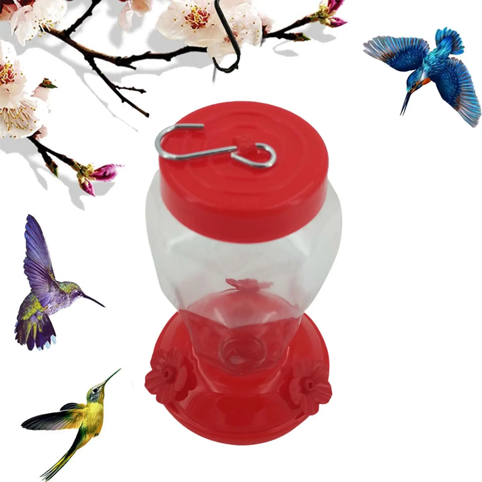Plastic Bird Water Feeder Bottle Hanging Hummingbird Feeder for Garden Outdoor with 3 Flower Feeding Ports Plastic Bird Water Feeder Bottle Hanging Hummingbird Feeder for Garden Outdoor with 3 Flower Feeding Ports