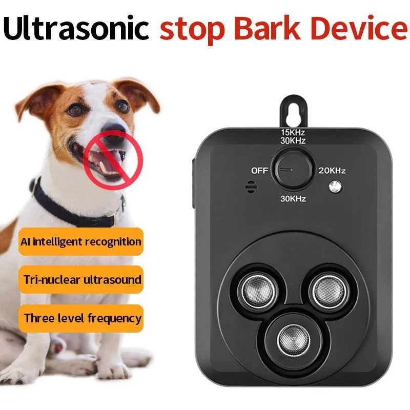 Dispositivo antiladridos con 3 niveles ultrasónicos, tapón automático para ladridos, herramienta disuasoria para ladridos de perros, rango de 50 pies, entrenamiento para perros, 1 Uds. - imagen 5