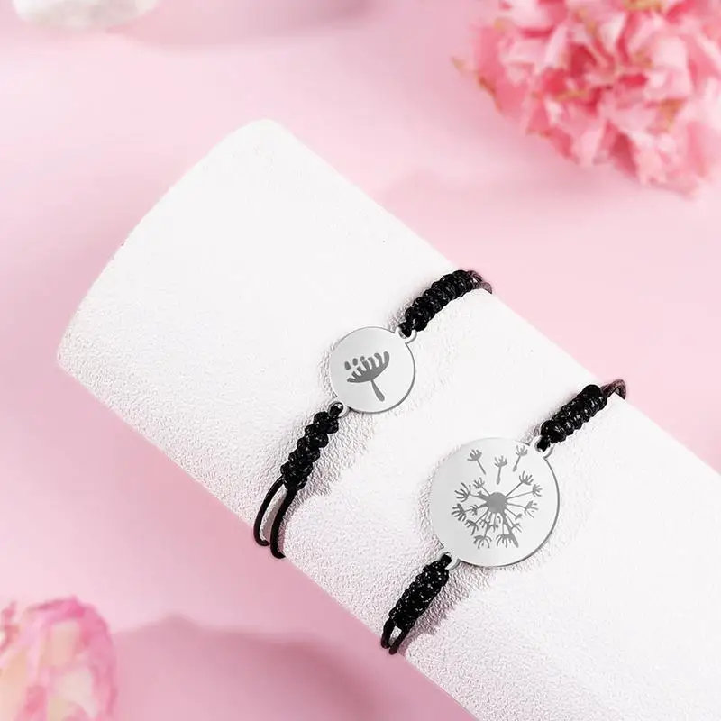 Pulsera de mano de acero de titanio a juego para madre e hija, brazalete para el día de la madre, San Valentín, Navidad - imagen 4