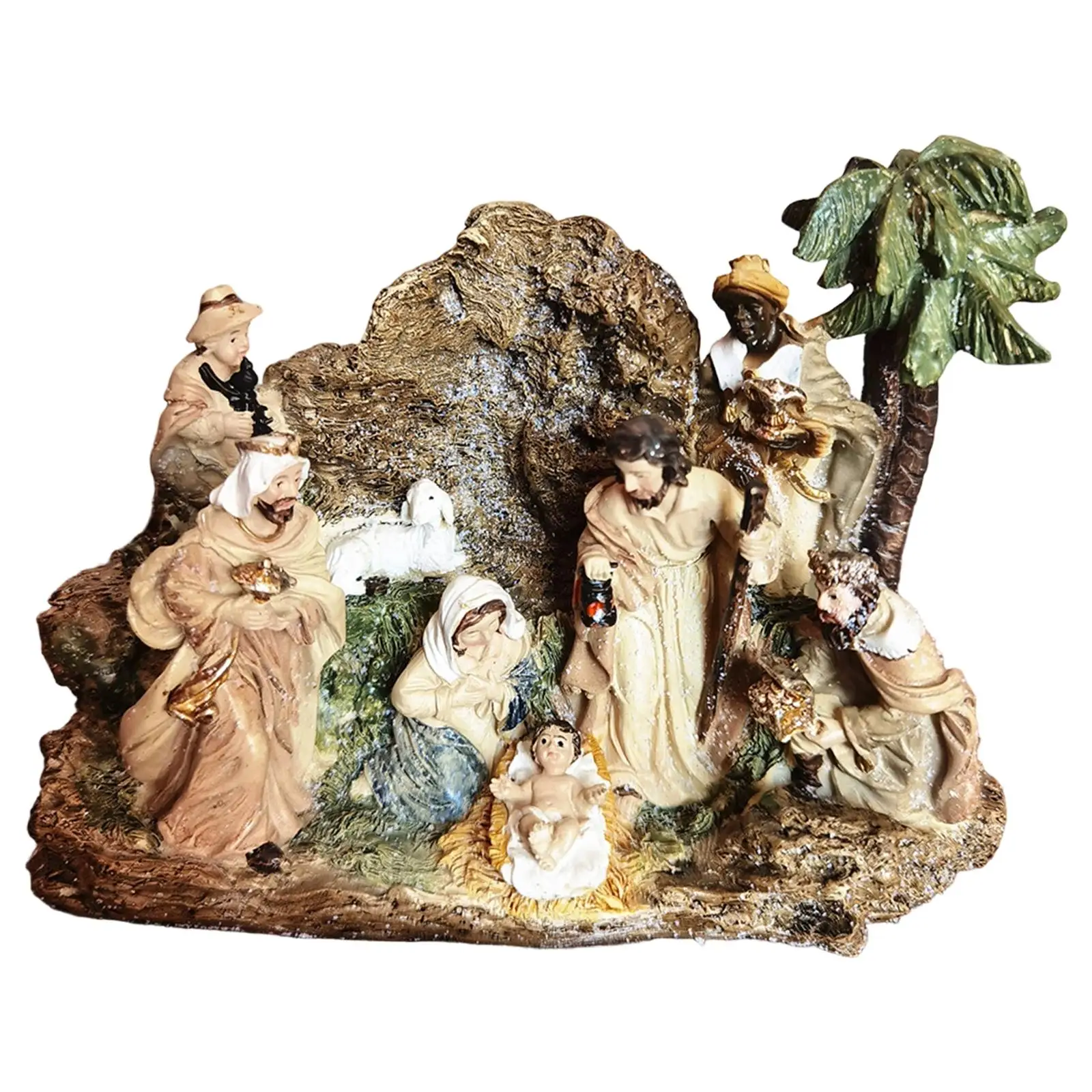 Nativity Figurine Figure Family Figurine Accessories Indoor Decoration Religious Craft Ornaments Sculpture for Countertop Nativity Figurine Figure Family Figurine Accessories Indoor Decoration Religious Craft Ornaments Sculpture for Countertop