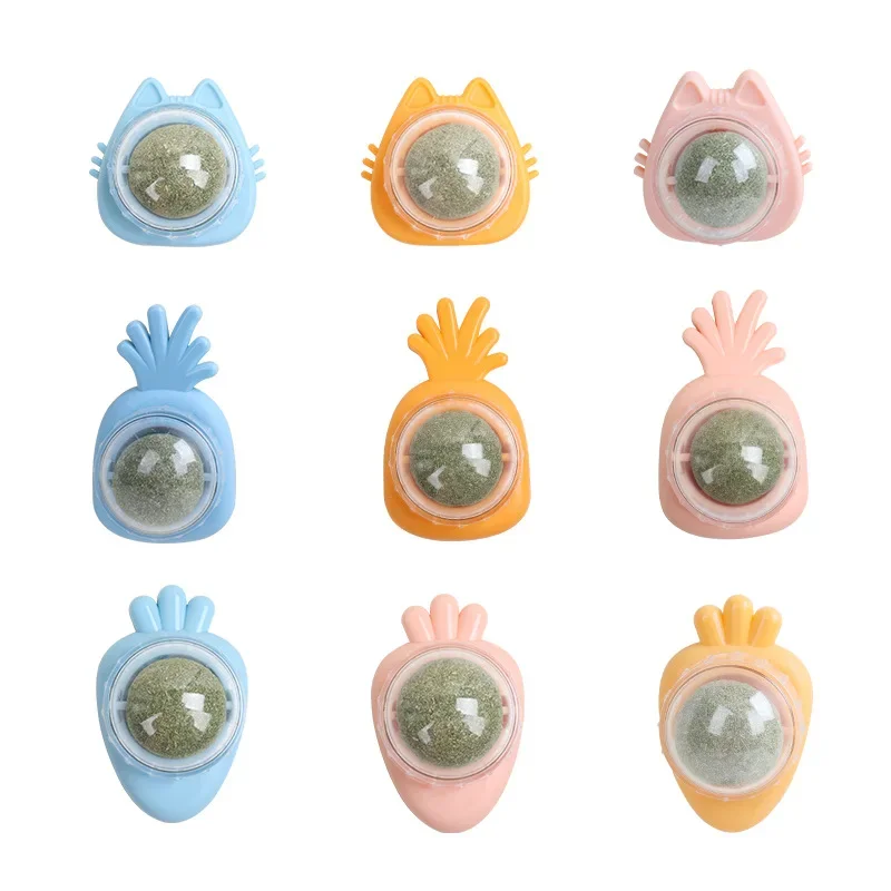 Bolas de hierba gatera, juguetes adhesivos para pared, Bola de menta para gatos, Natural saludable, elimina bolas de pelo para promover la digestión, aperitivos de hierba para gatos y mascotas