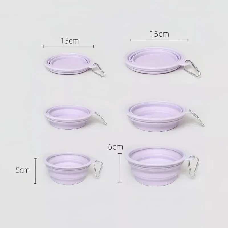 Cuenco plegable de silicona para perros y mascotas, bandeja de alimentación portátil para viaje al aire libre, contenedor de agua y comida para gatos, suministros para mascotas - imagen 4
