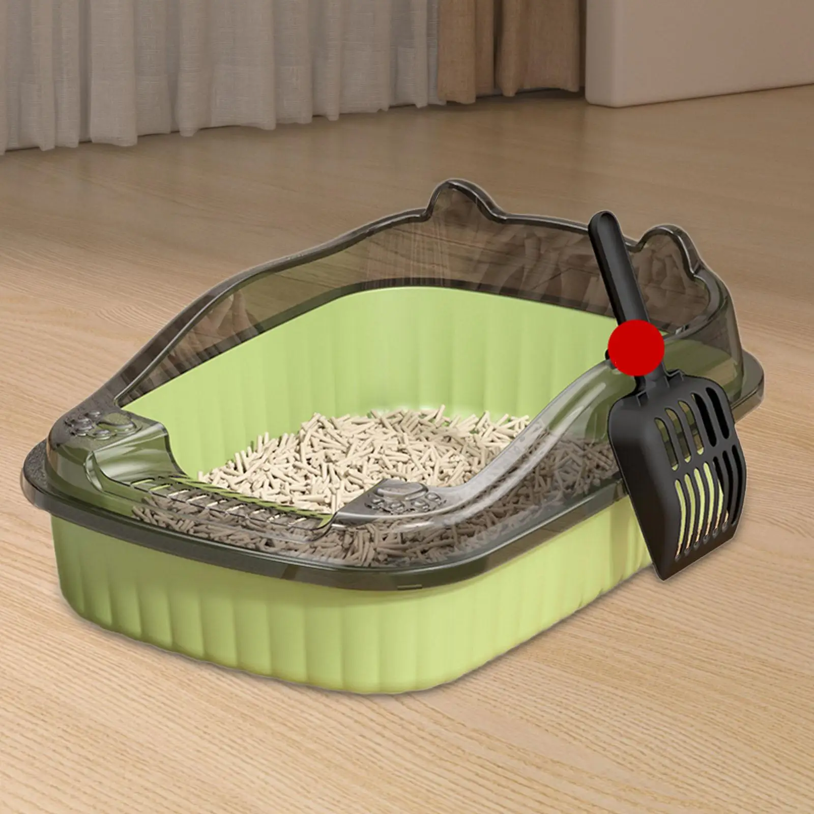 Cat Litter Boxes Opening Top with High Sides Cat Sandbox Cat Toilet Kitten Litter Pan for Dog Puppy Rabbits Large Cats