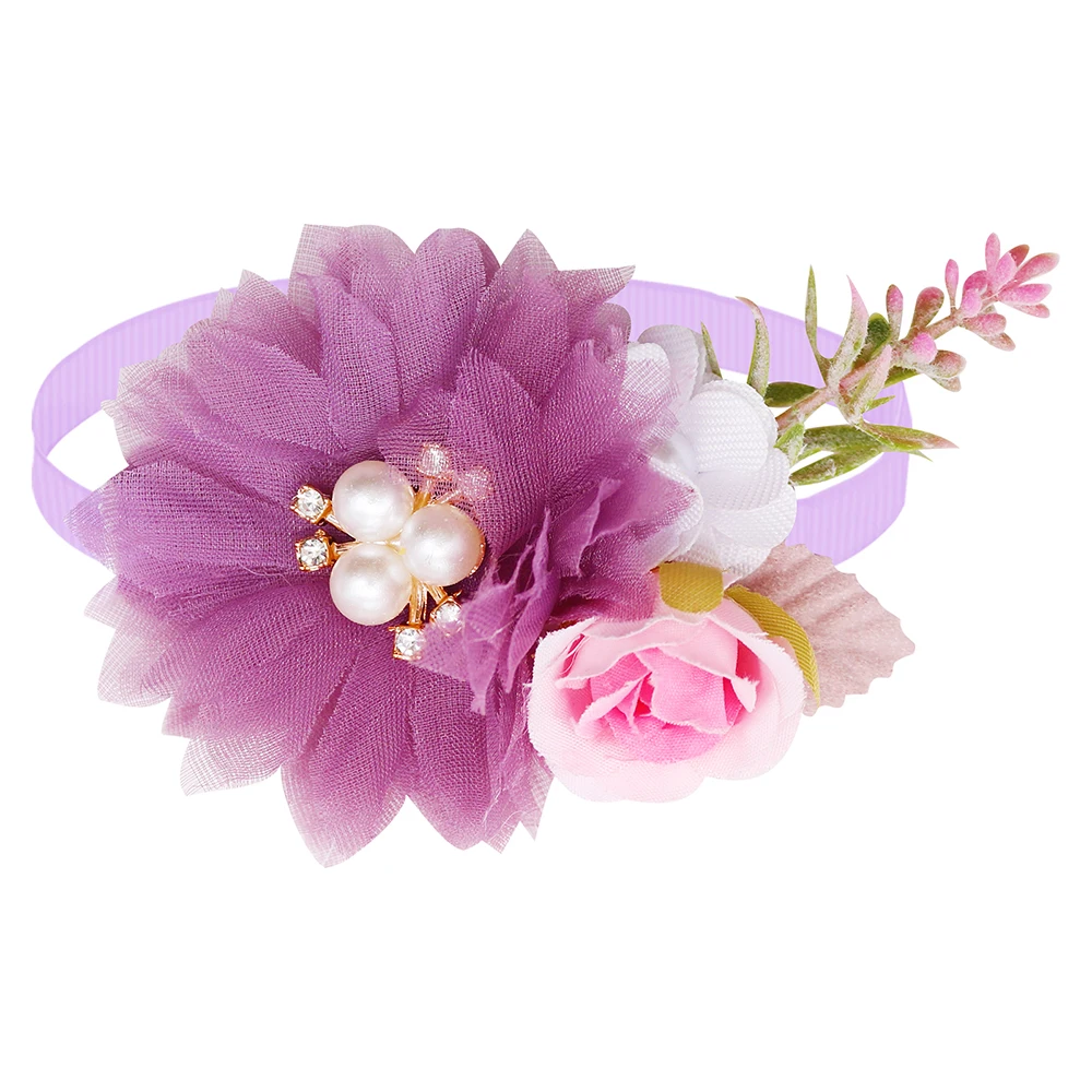 Nueva moda, pajaritas para perros con flores, lazos para perros con perlas y diamantes para mascotas, Collar de pajarita para perros, productos de aseo para perros de primavera para el Día de San Valentín - imagen 4