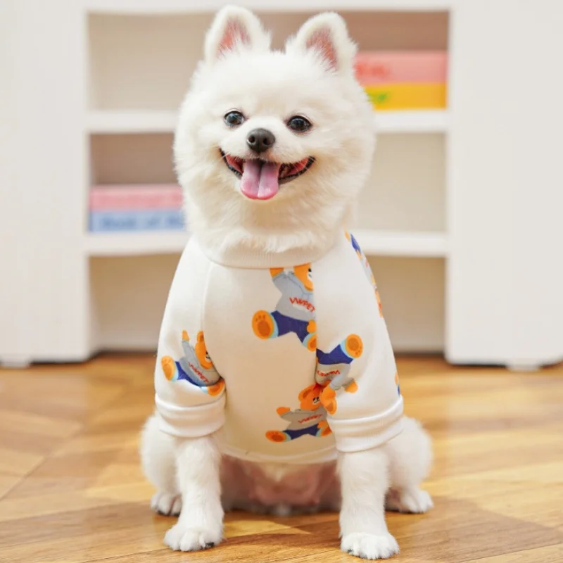 Otoño suave sudaderas con capucha para perros moda ropa para perros estampado de dibujos animados sudaderas para cachorros lindo cálido sudaderas con capucha para gatos jerseys para mascotas ropa de Bulldog - imagen 3