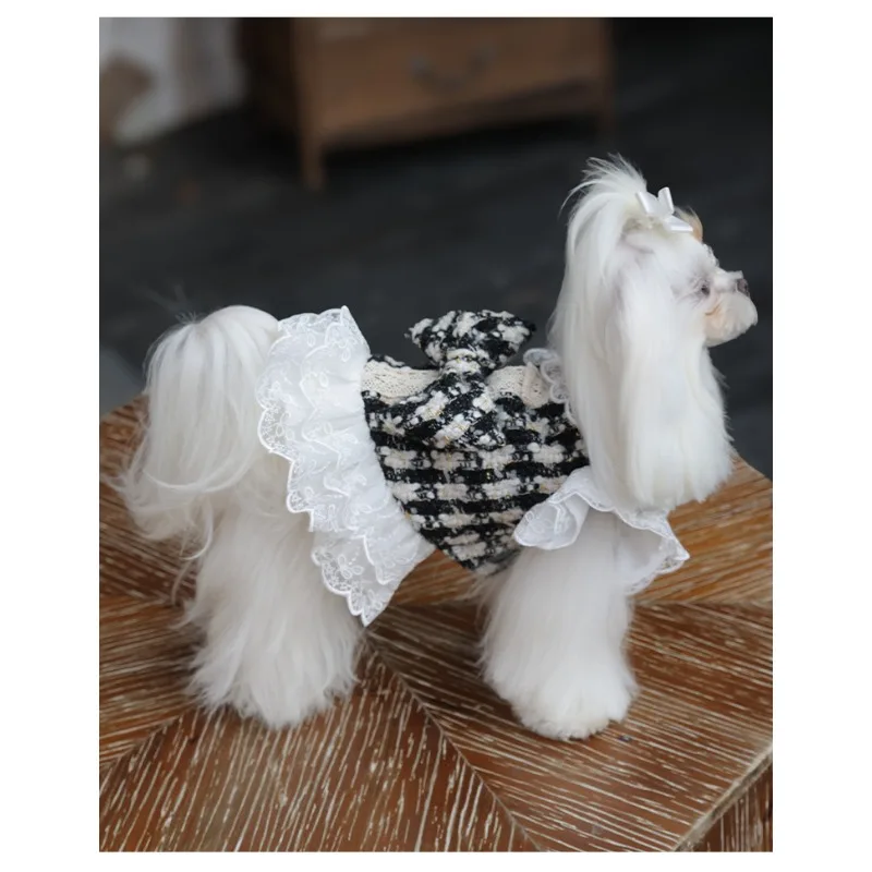 Vestidos de princesa para perros de buena calidad, disfraz de mariposa para niñas, ropa para perros pequeños, ropa de lujo para mascotas, traje maltés - imagen 5