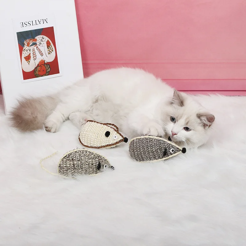 Juguetes de simulación para gatos, Sisal, ratón, garra de molienda saludable, Molar, juguetes para gatos, productos para mascotas, accesorios para mascotas, venta al por mayor - imagen 2