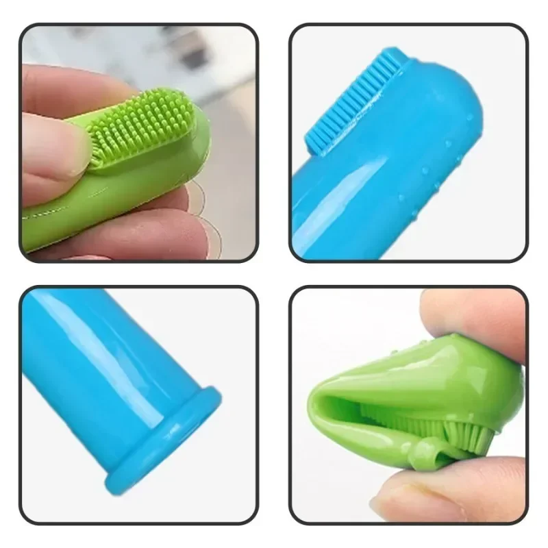 1/2 Uds. Cepillo de dientes para mascotas, funda para el dedo súper suave, herramienta de limpieza para mascotas, cepillo para perros de peluche, herramienta para dientes de sarro para el mal aliento - imagen 3