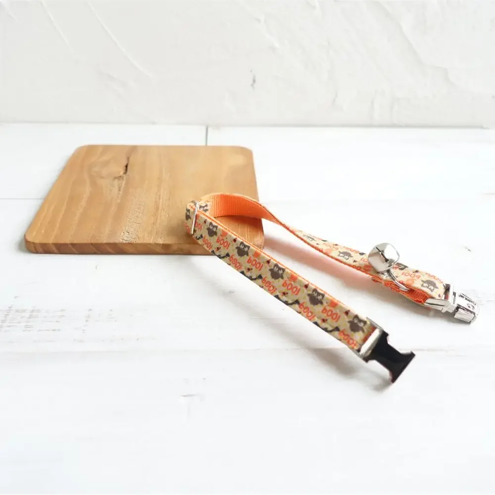 Collar de gato personalizado con grabado gratuito, correa para mascotas a juego, hebilla de Metal de contactos personalizados, Collar para mascotas de murciélagos de Halloween