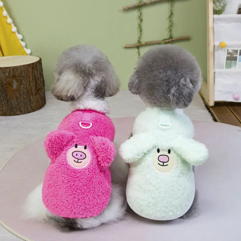 Suéter de lana suave para perros, jersey con patrón de animales de dibujos animados, ropa cálida de otoño e invierno para perros pequeños, Chihuahua - imagen 5