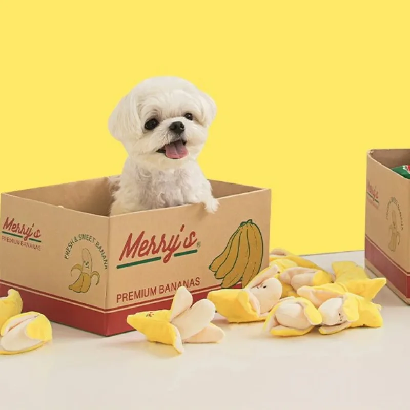 Juguetes de simulación divertidos para mascotas, fruta de plátano, escondite de comida Bb, juguetes vocales para ladridos, cachorro, Chihuahua, Yorkshire, juguetes interactivos para perros - imagen 2