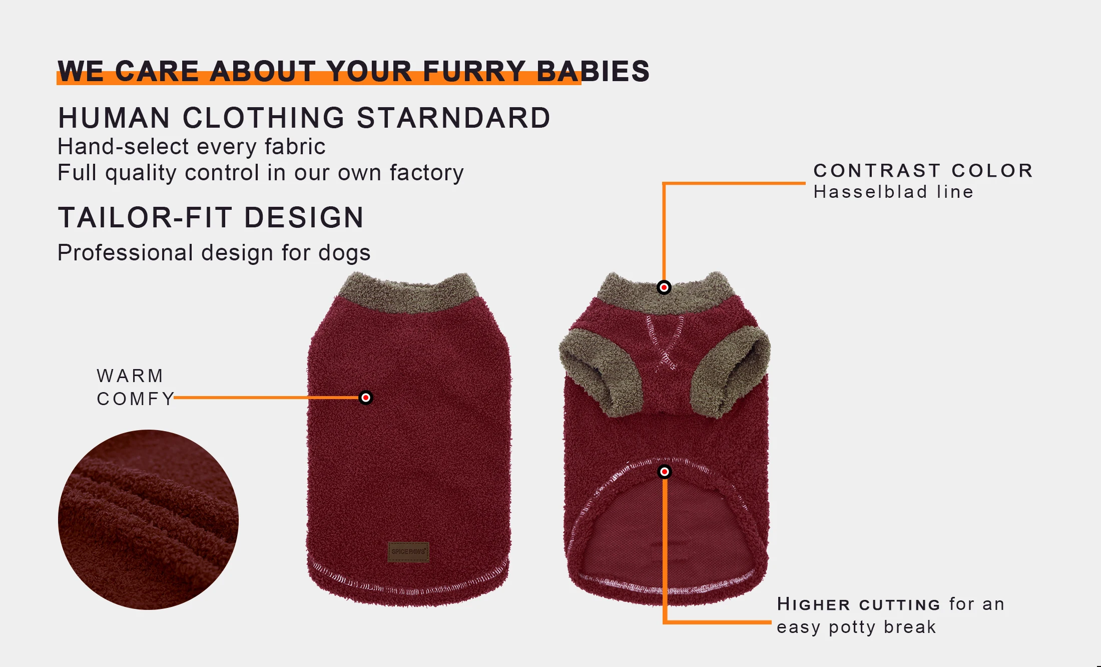 Chaleco polar en beige para perro pequeño