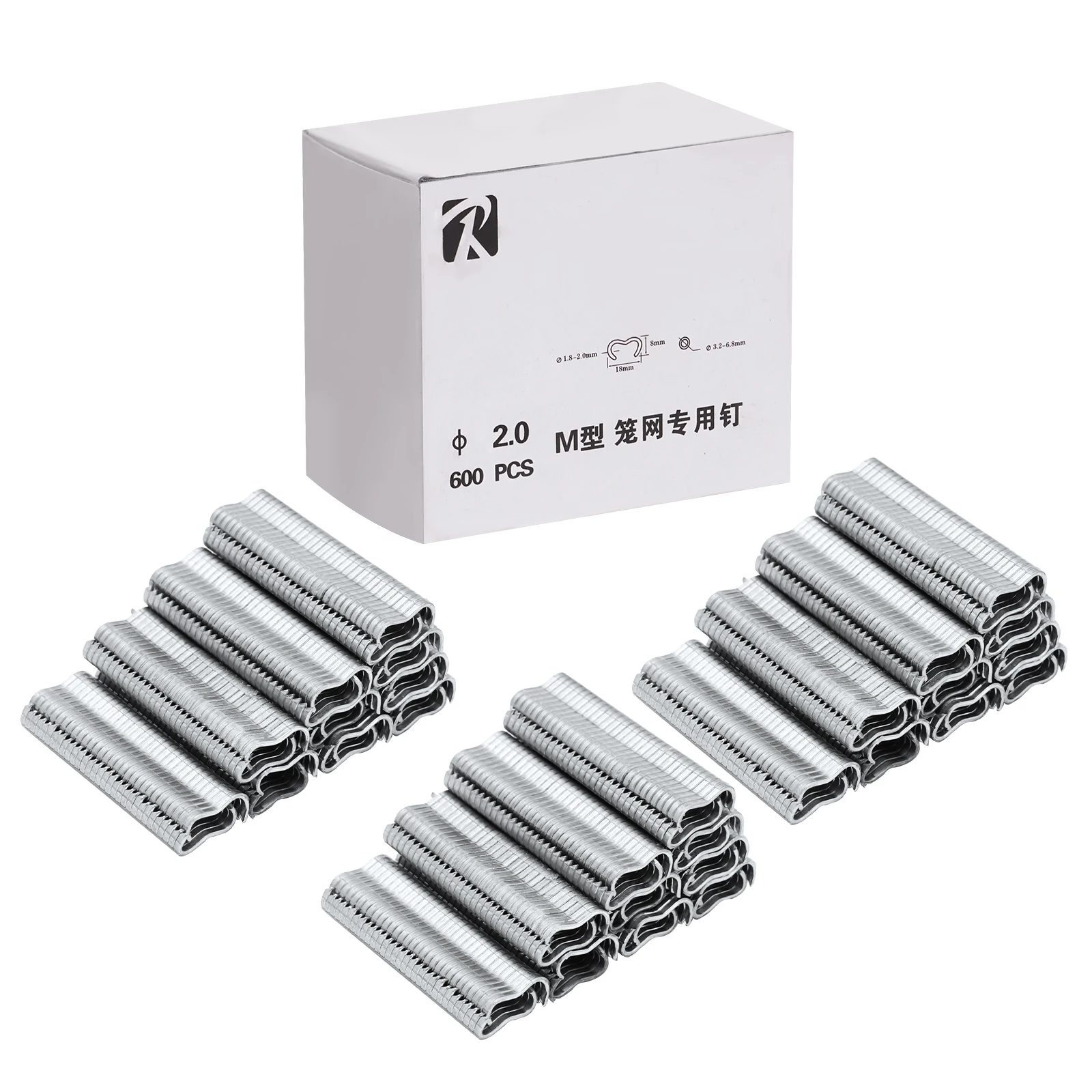 600 unids/caja M jaulas de uñas instaladas pollo pato pájaro perro jaula abrazadera 2,0 codorniz atado paloma jaula abrazadera conejo grapas 600/1200/1800Pc - imagen 2