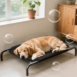 Cama impermeable elevada para perros grande – ideal exterior y camping