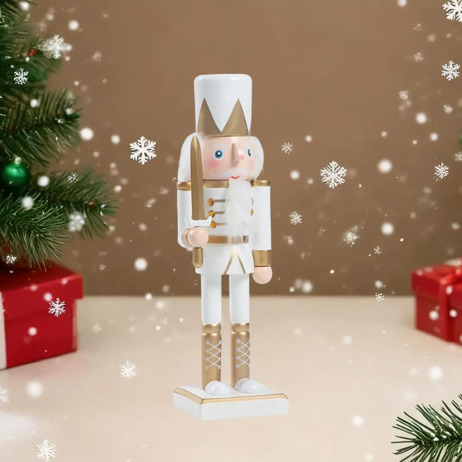 Adorno de estatuilla de Cascanueces, decoración navideña tradicional independiente para mantel, chimenea, oficina festiva