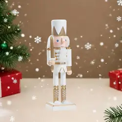 Adorno de estatuilla de Cascanueces, decoración navideña tradicional independiente para mantel, chimenea, oficina festiva