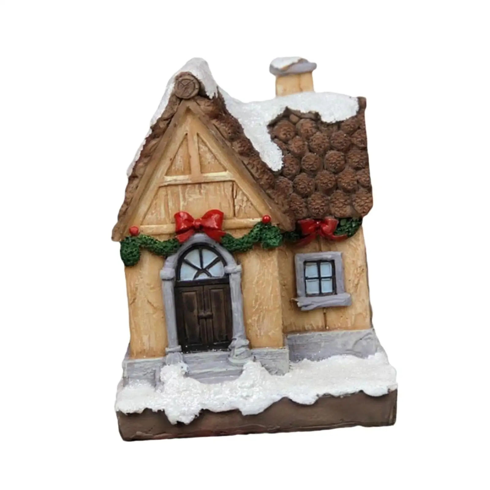 Christmas Village House Nordic Miniature Xmas Landscaping Holiday Gift Vintage Decoration Building Figurine Snow House Sculpture Christmas Village House Nordic Miniature Xmas Landscaping Holiday Gift Vintage Decoration Building Figurine Snow House Sculpture