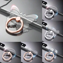 Soporte para anillo de teléfono transparente con diamantes de cristal 360 °   Soporte de agarre de dedo universal giratorio compatible con todos los teléfonos y estuches 1 pieza