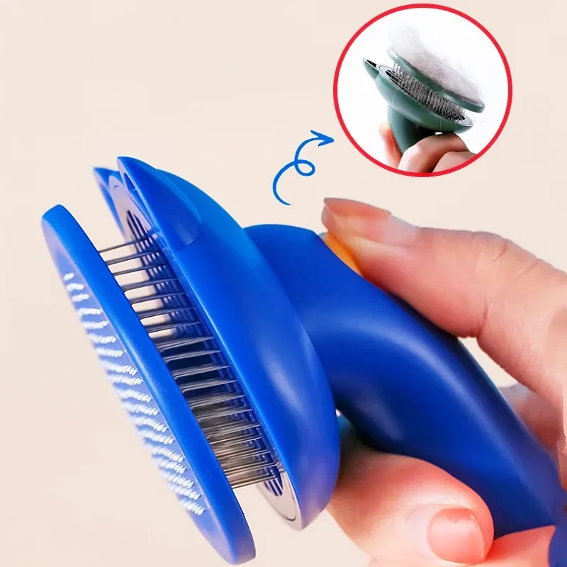 Cepillo para perros, peine autolimpiante para perros, cepillo de masaje para gatos, removedor de pelo para mascotas, peines automáticos para cepillos de aseo para perros, accesorios para mascotas - imagen 2