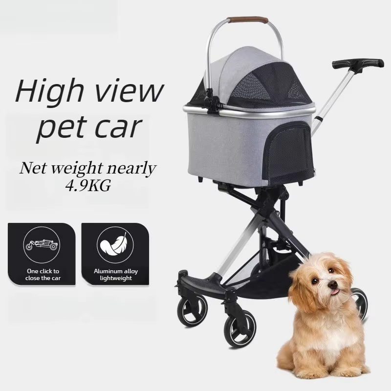 Carriola plegable de 4 ruedas para perros pequeños y medianos - imagen 4