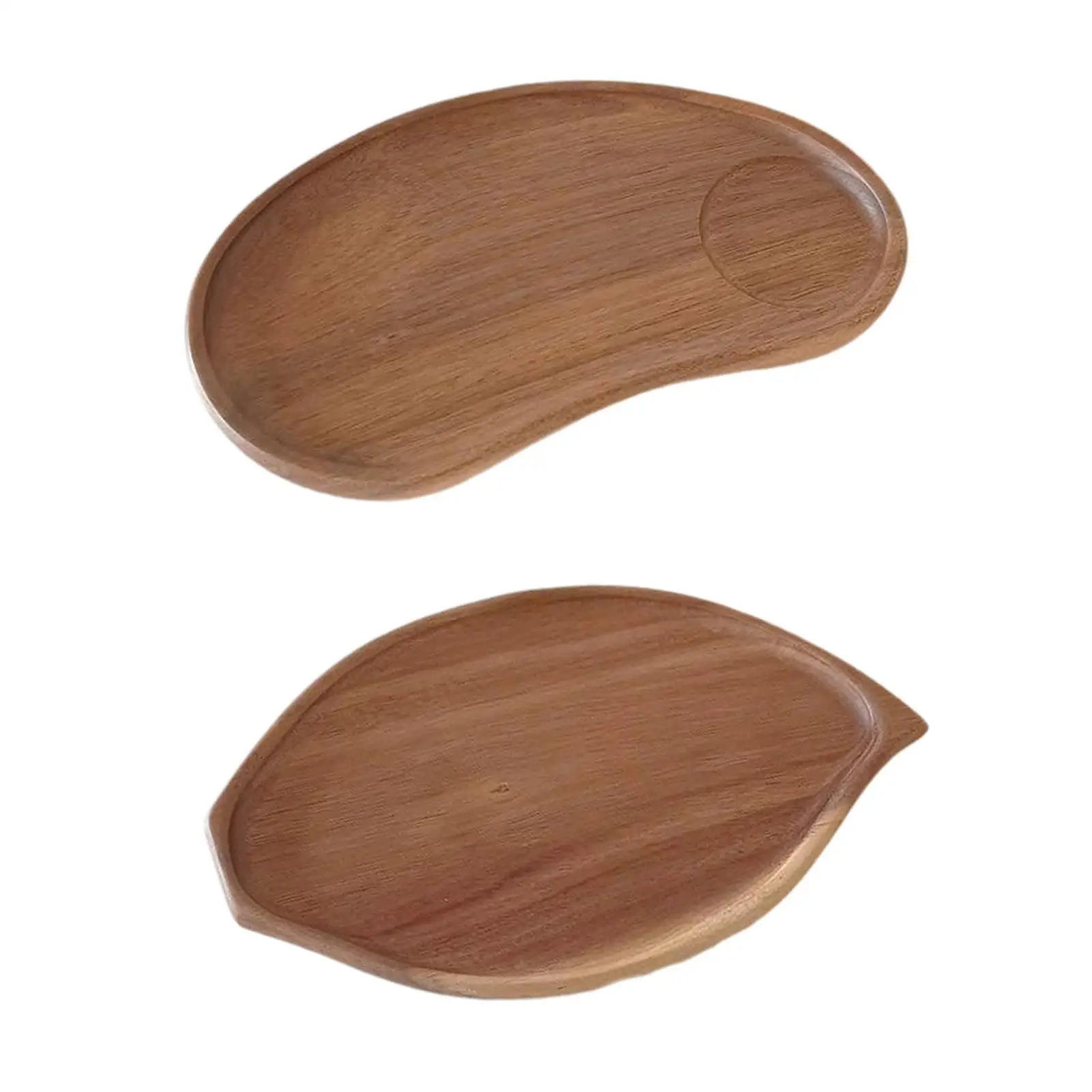 Wooden Appetizer Plate Dessert Plates Wooden Serving Tray Snack Plate Food Platter for Drinks Breakfast Cupcake Snacks Dessert