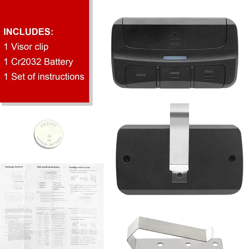 Mando a distancia universal para garaje – Compatible Genie Linear 300-390MHz - imagen 4