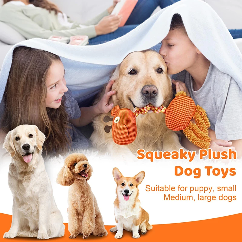 Benepaw-juguete de cuerda duradero para perro, juguete interactivo de peluche, jirafa chirriante, cachorro, juguetes para masticar para mascotas, Tug Of War, perros pequeños, medianos y grandes - imagen 3