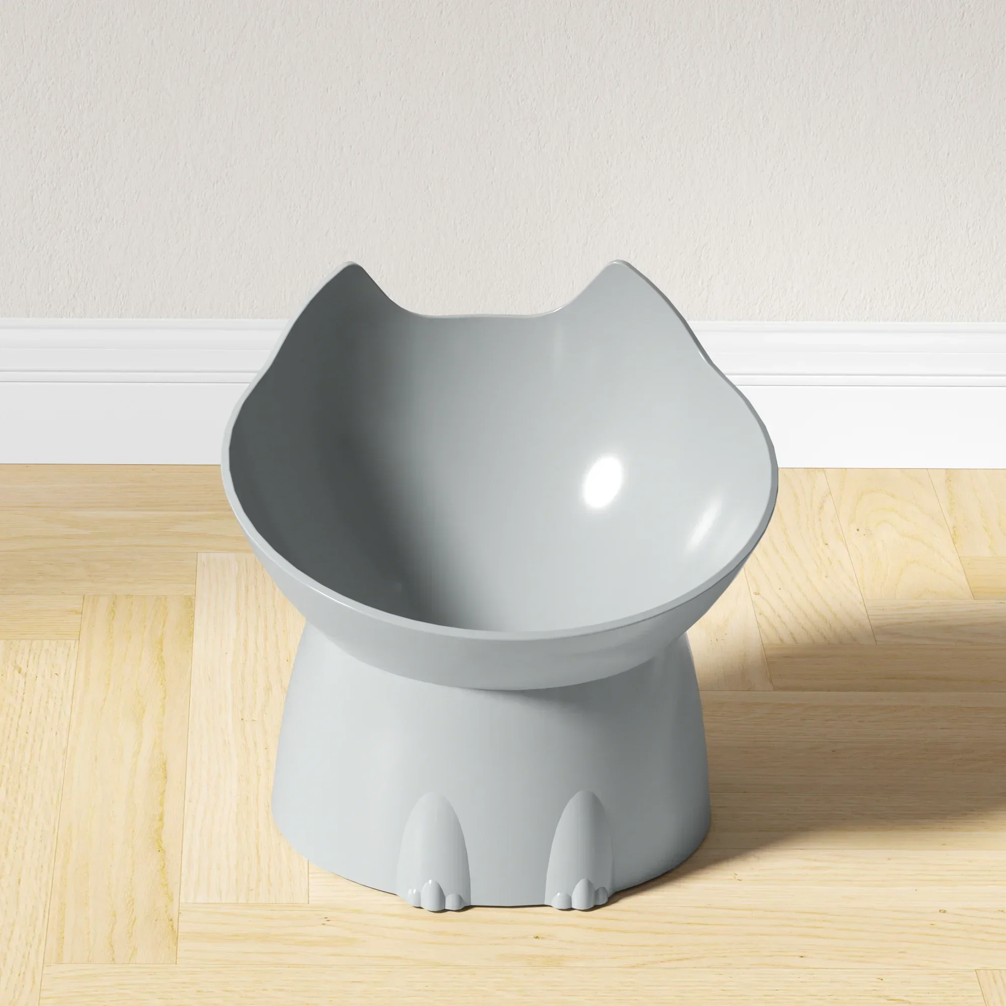 Plato de plástico con borde elevado, tazón de comida, cuello para mascota, gato, protección de alimentación elevada, gatito inclinado, 1 unidad, antimunta para WhiskerWare - imagen 5