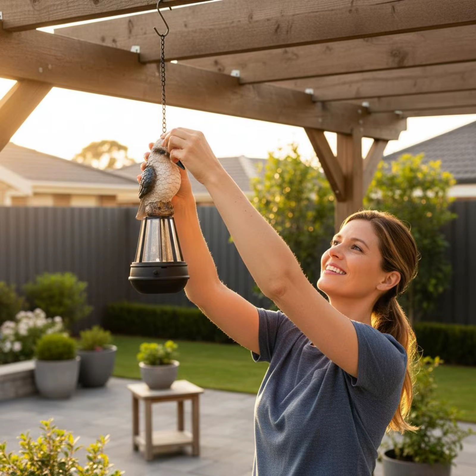 Lámpara solar colgante para aves – Iluminación exterior impermeable - imagen 2