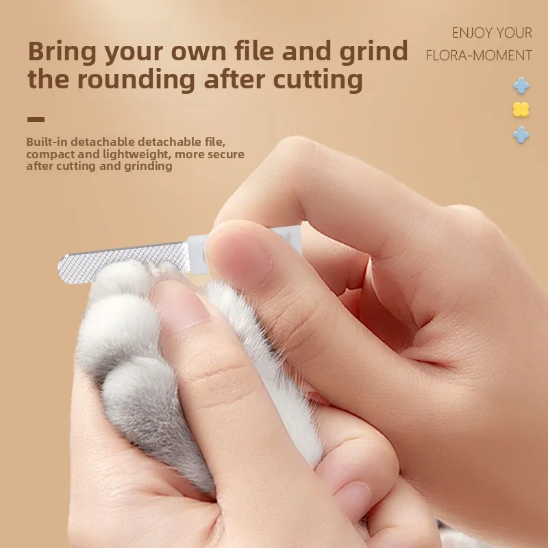 Cortauñas para mascotas, antisobinado, agujero redondo, recorte de uñas para mascotas, iluminación de línea sanguínea, luz LED, suministros de limpieza para el cuidado de mascotas - imagen 3