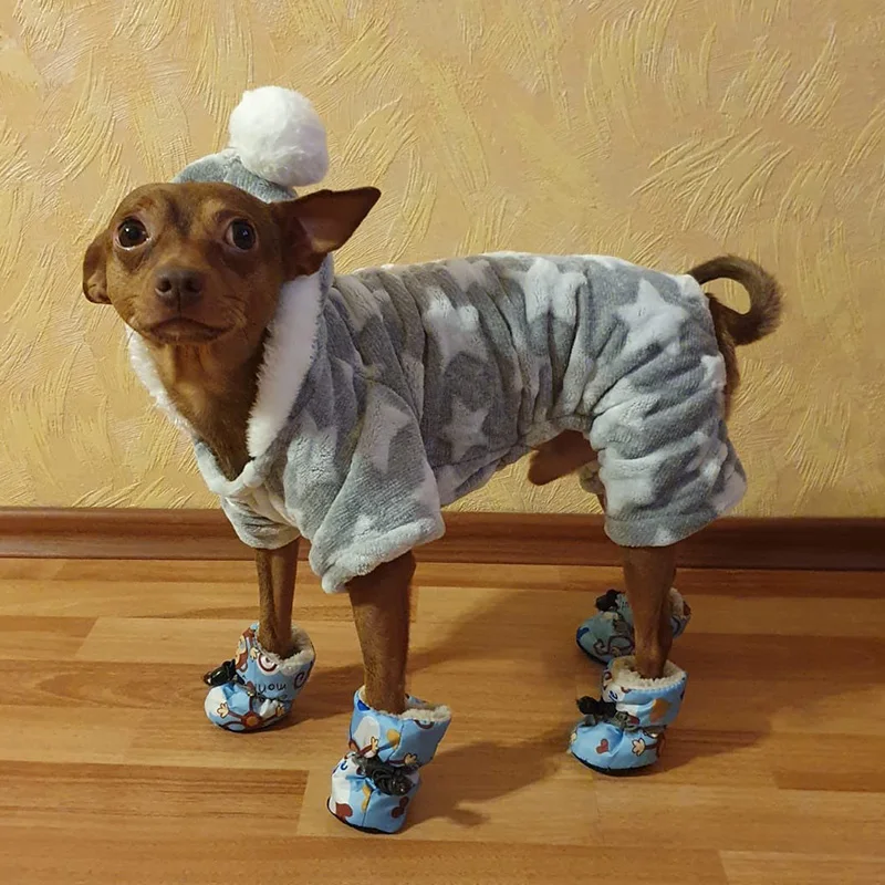 Mono cálido de invierno para perros pequeños con ropa para mascotas