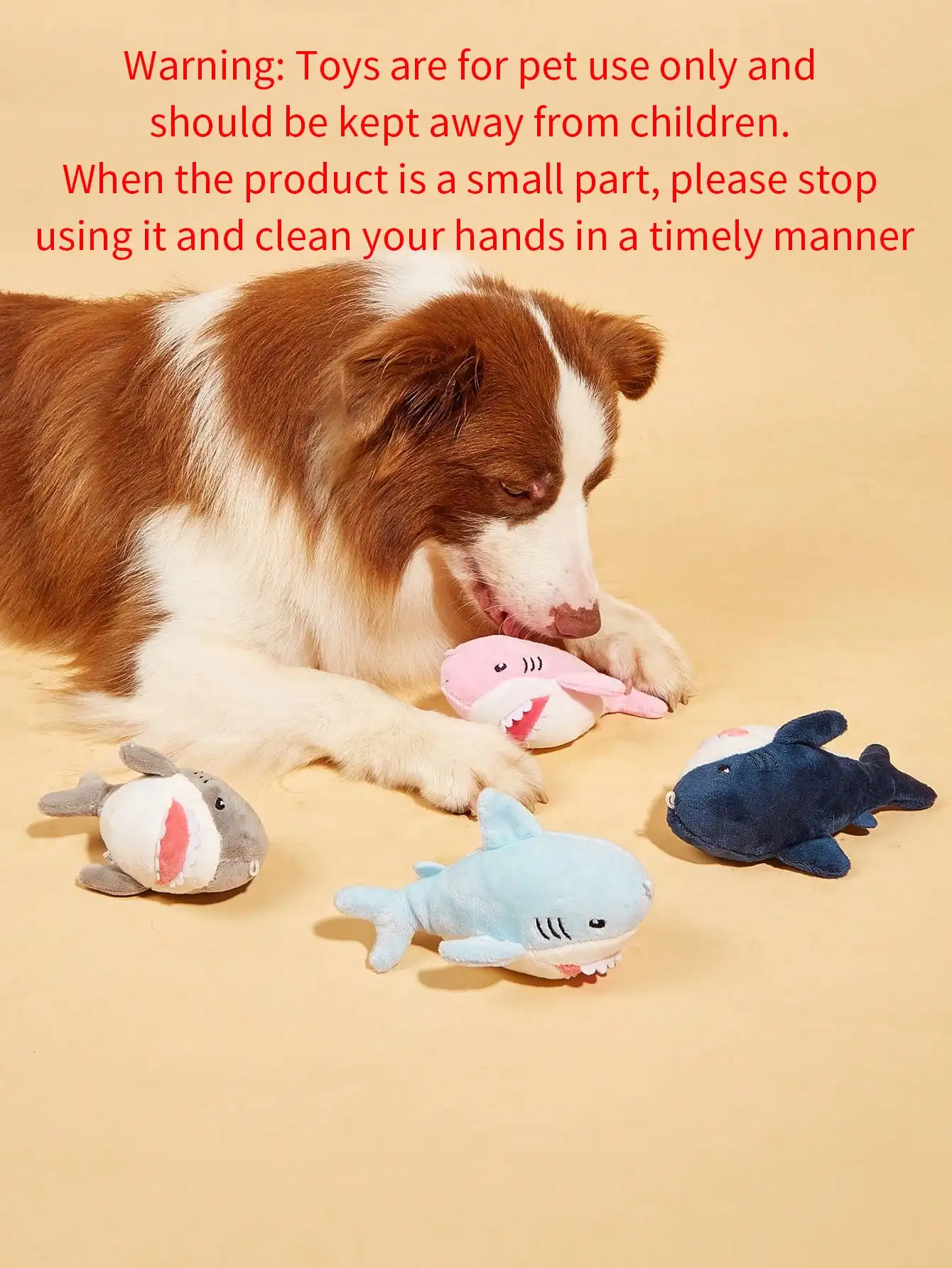 Juguete masticable de peluche tiburón para perros pequeños y cachorros - imagen 2