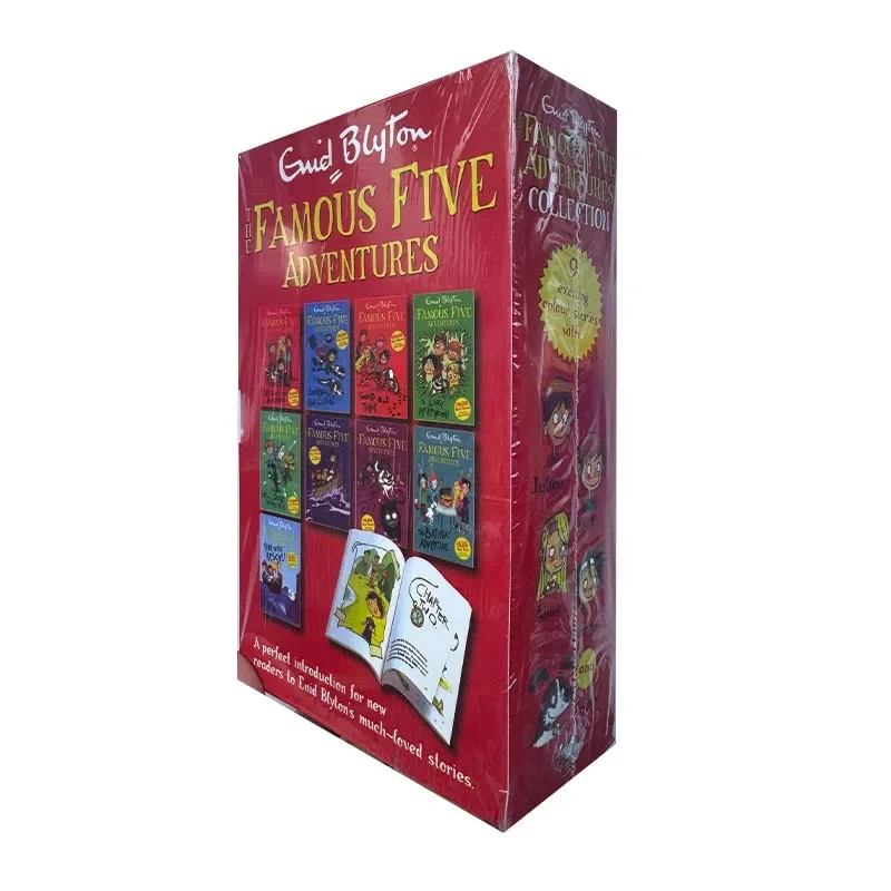 9 libros/juego Enid Blyton la famosa colección de cinco aventuras niños libro de imágenes en inglés historias de detectives - imagen 3