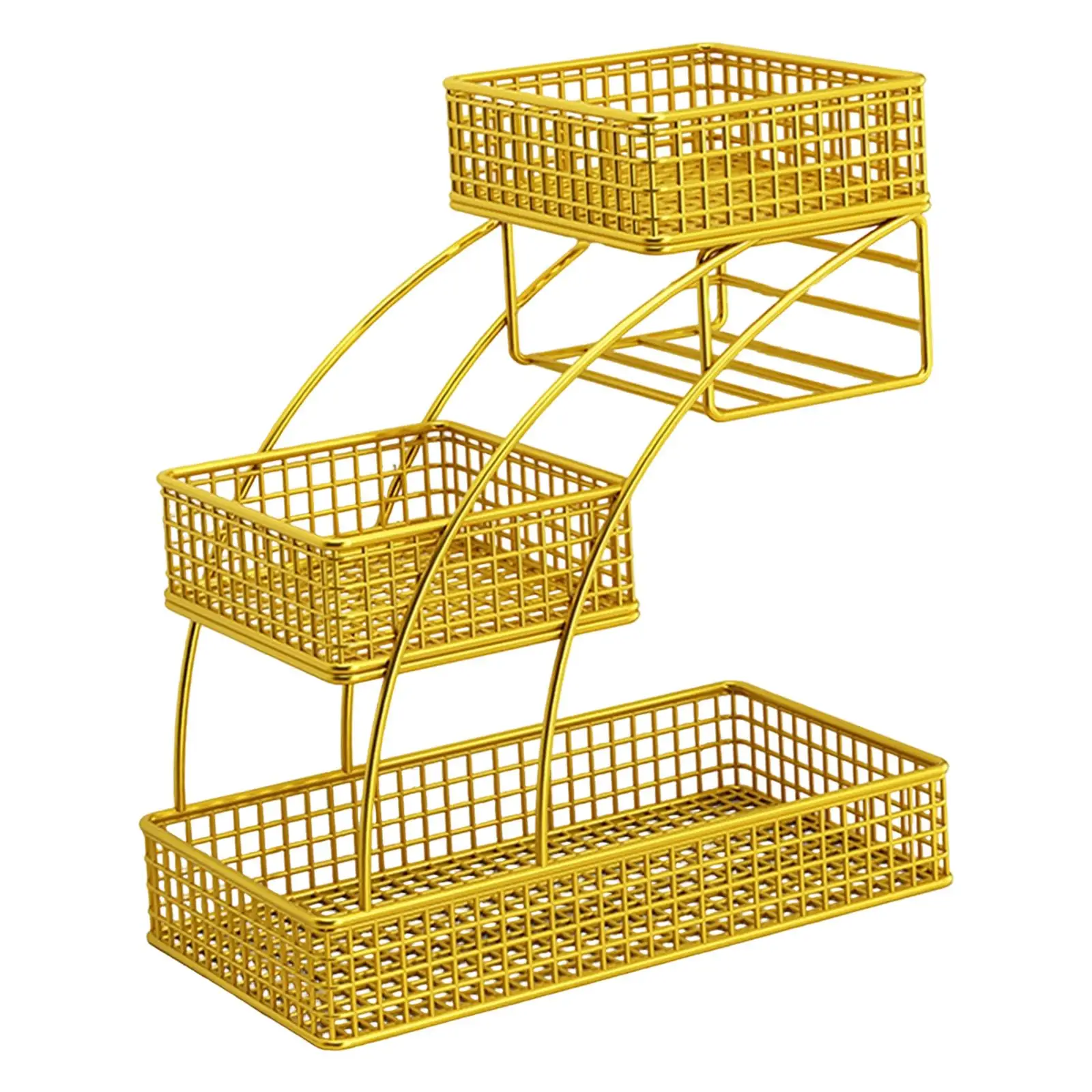 Fruit Basket 3 Tiers Iron Large Capacity Decor Fruit Bowl Vegetable Bread Snack Basket Kitchen Organizer for Countertop Banquet Fruit Basket 3 Tiers Iron Large Capacity Decor Fruit Bowl Vegetable Bread Snack Basket Kitchen Organizer for Countertop Banquet