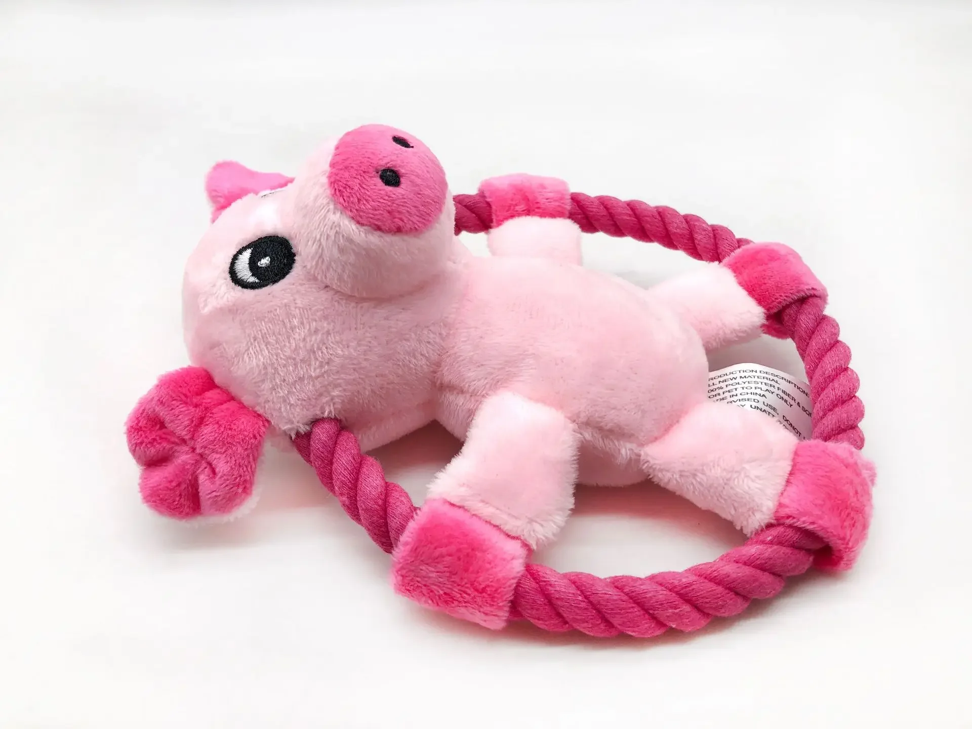 Juguetes chirriantes para perros pequeños y medianos, juguete para la dentición de cachorros con forma de cerdo, pato, oso, con cuerda de algodón, animales, juguete interactivo de felpa - imagen 5