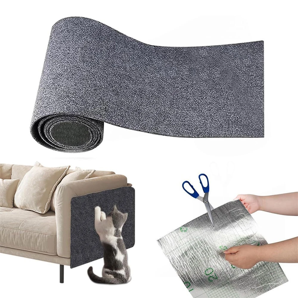 Protector de sofá para rascar gatos, alfombrilla recortable para rascar gatos, rascador para gatos, cinta para sofá, alfombra autoadhesiva, tablero rascador para gatos
